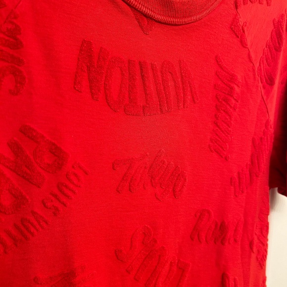SOLD Louis Vuitton 2018 Red Towel Letter Monogram Logo T Shirt - Picture 7 of 9